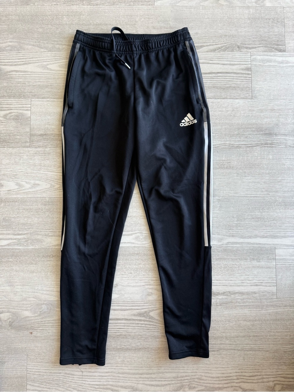 adidas Black Joggers with White Side Stripes